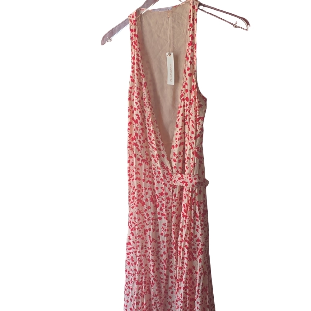 NWT Olivaceous Pink and White Asymmetrica Warped l Maxi Dress - Picture 7 of 14